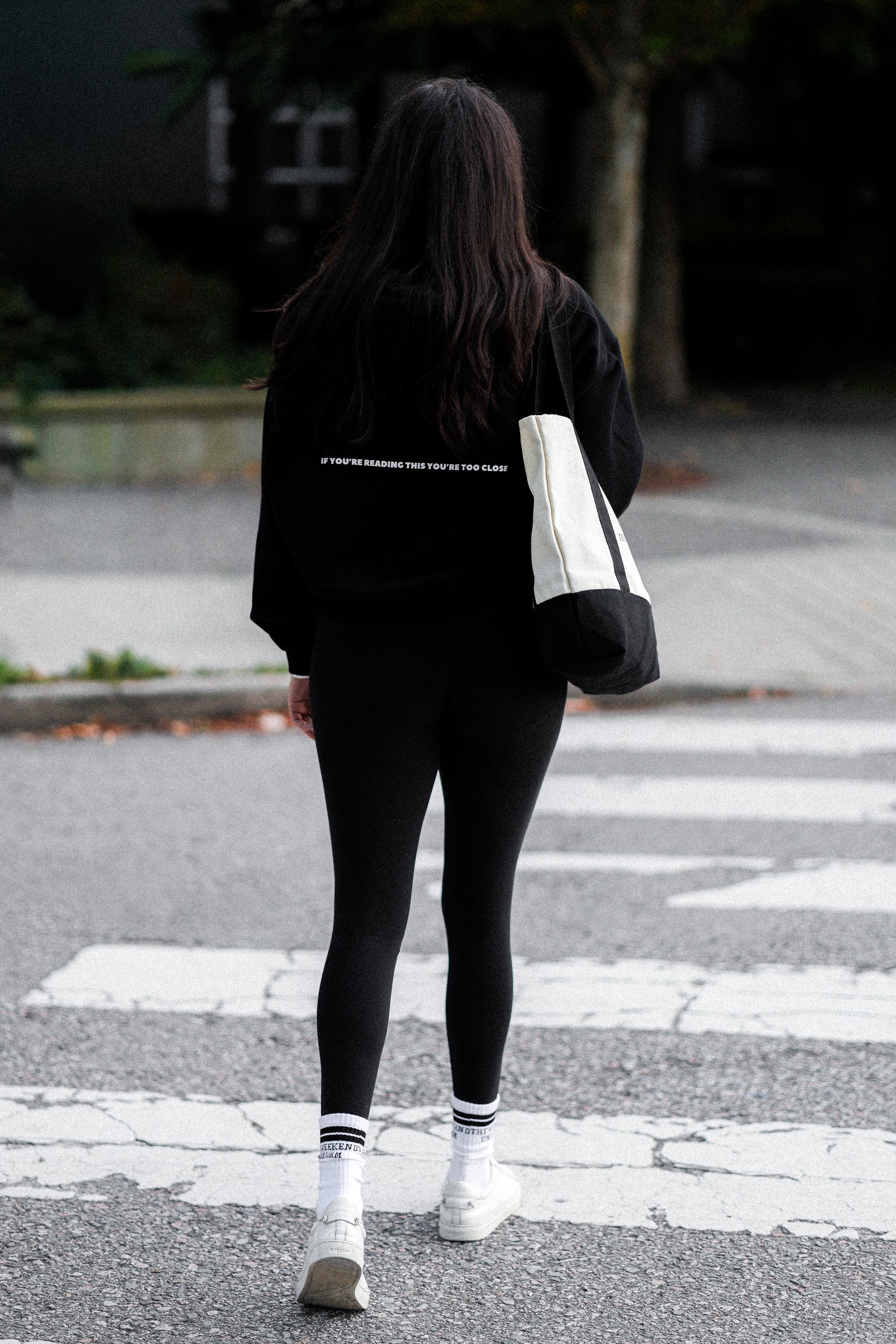 "If you're reading this you're too close" Cropped Hoodie