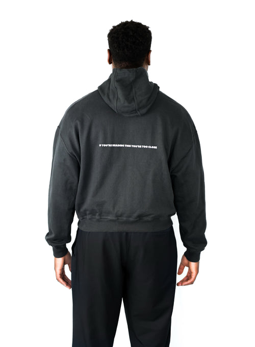 "If you're reading this you're too close" Cropped Hoodie