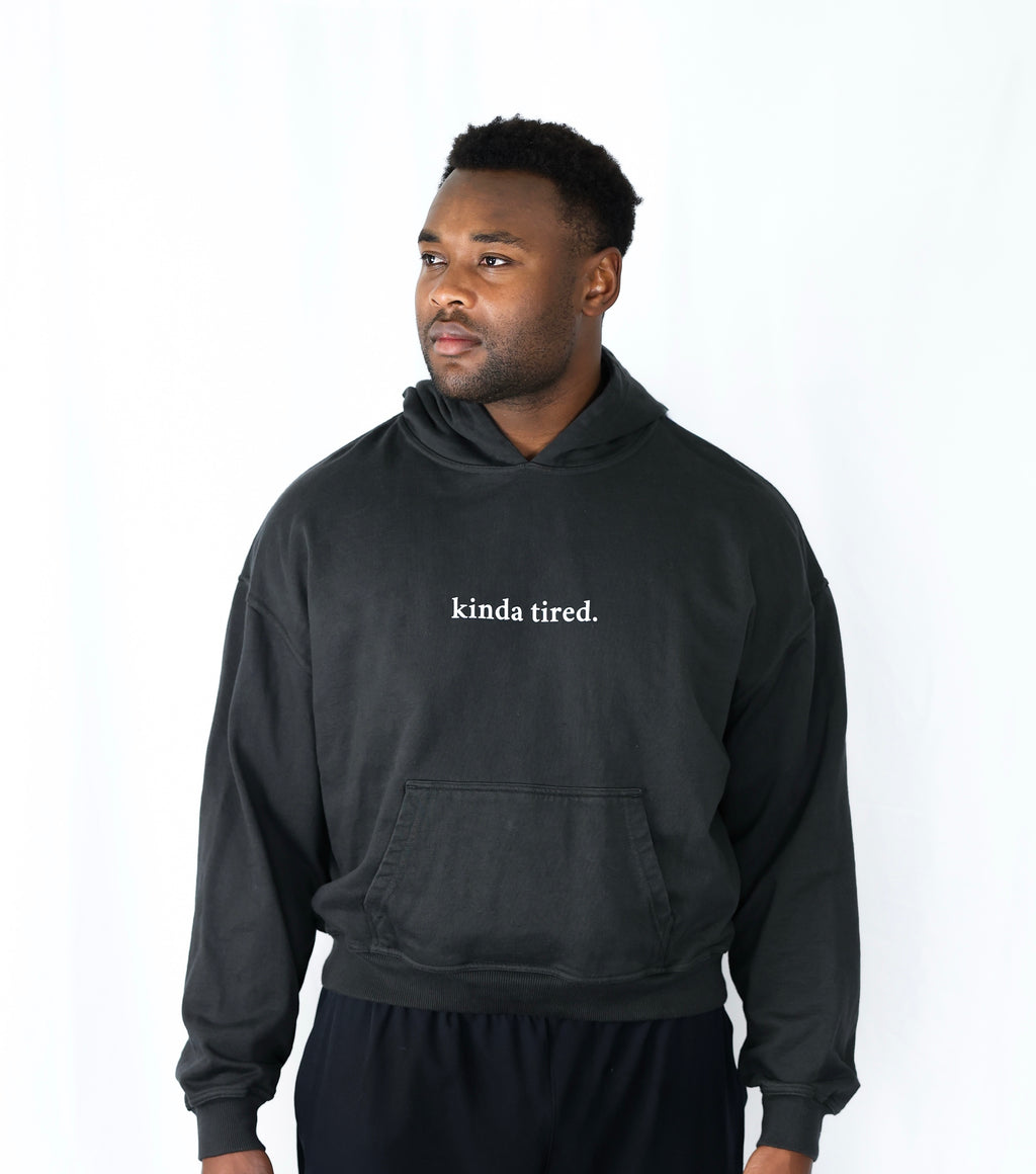 "kinda tired." Cropped Hoodie