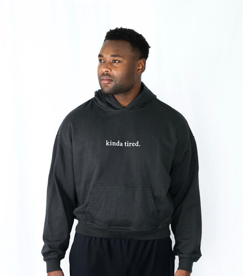 "kinda tired." Cropped Hoodie
